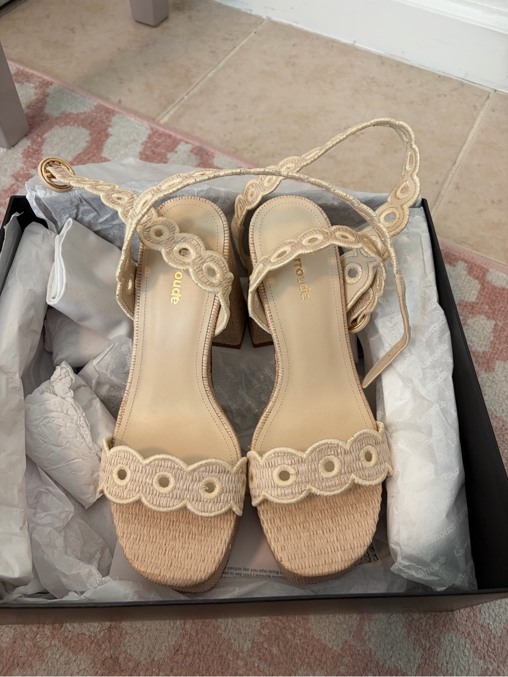 Larroude Dolly Beach Raffia Platforms - Picture 2 of 4